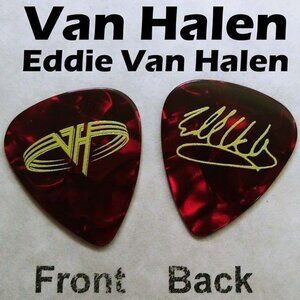 Van Halen Eddie Van Halen Red Guitar Pick VH Logo & Signature